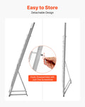 Magazine Rack 10 Pocket Floor Standing Metal Display Silver
