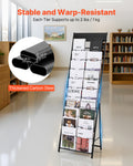 Brochure Display Rack 20 Pocket Magazine Literature Stand Black