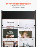 Brochure Display Rack 20 Pocket Magazine Literature Stand Black