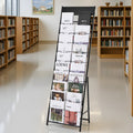 Brochure Display Rack 20 Pocket Magazine Literature Stand Black