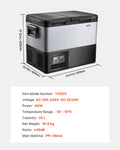 Portable Car Refrigerator 35L Dual Zone Compressor Cooler Freezer