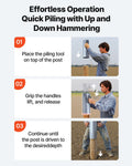 Fence Post Driver T Post Manual Rammer Heavy Duty 6.1in Garden Yard
