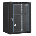 15U Wall Mount Network Cabinet Server Rack Enclosure Glass Door