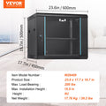 9U Wall Mount Server Cabinet 39cm Deep Locking Glass Door