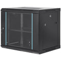 9U Wall Mount Server Cabinet 39cm Deep Locking Glass Door