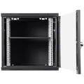 9U Wall Mount Server Cabinet 39cm Deep Locking Glass Door