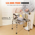 VEVOR Commode Chair Bedside Adjustable Height 350LBS 5.8L Bucket