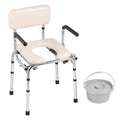 VEVOR Commode Chair Bedside Adjustable Height 350LBS 5.8L Bucket