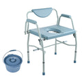 Commode Chair, Bedside Commode with Drop-Down Arms and Detachable Backrest, 5-Level Adjustable Height, 7L Removable Bucket, Easy to Assemble, 1000LBS Capacity, Portable Toilet for Adults Seniors