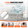 VEVOR Commode Chair Bedside Portable Toilet 5-Level Height Adjustable 1000LBS