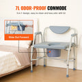 VEVOR Commode Chair Bedside Portable Toilet 5-Level Height Adjustable 1000LBS