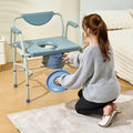 VEVOR Commode Chair Bedside Portable Toilet 5-Level Height Adjustable 1000LBS