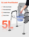 Bedside Commode Chair 227kg Capacity 4-in-1 Portable Toilet Padded