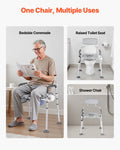 Bedside Commode Chair 227kg Capacity 4-in-1 Portable Toilet Padded