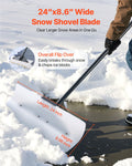 Snow Pusher Shovel 61cm Wide HDPE Plastic Blade Ergonomic Grip