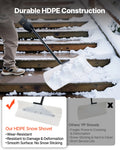 Snow Pusher Shovel 61cm Wide HDPE Plastic Blade Ergonomic Grip
