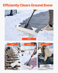 Snow Pusher Shovel 61cm Wide HDPE Plastic Blade Ergonomic Grip
