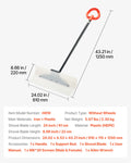Snow Pusher Shovel 61cm Wide HDPE Plastic Blade Ergonomic Grip