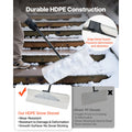 Snow Pusher Shovel, 76.2 cm Outdoor Snowplow Shovel with Ergonomic Grip, HDPE Plastic Blade, Winter Shovels with Segmented Handle, Metal Edged Strip, Portable Snow Removal Tool for Driveway