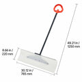 Snow Pusher Shovel, 76.2 cm Outdoor Snowplow Shovel with Ergonomic Grip, HDPE Plastic Blade, Winter Shovels with Segmented Handle, Metal Edged Strip, Portable Snow Removal Tool for Driveway