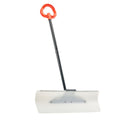 Snow Pusher Shovel, 76.2 cm Outdoor Snowplow Shovel with Ergonomic Grip, HDPE Plastic Blade, Winter Shovels with Segmented Handle, Metal Edged Strip, Portable Snow Removal Tool for Driveway