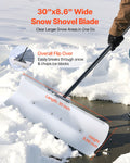 Snow Pusher Shovel 76cm HDPE Plastic Blade Metal Edge Winter Driveway