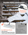 Snow Pusher Shovel 76cm HDPE Plastic Blade Metal Edge Winter Driveway