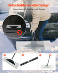 Snow Pusher Shovel 76cm HDPE Plastic Blade Metal Edge Winter Driveway