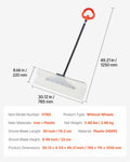 Snow Pusher Shovel 76cm HDPE Plastic Blade Metal Edge Winter Driveway