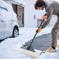 Snow Pusher Shovel 76cm HDPE Plastic Blade Metal Edge Winter Driveway