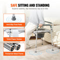 Commode Chair, Bedside Commode with Padded Seat and Arms, 7-Level Adjustable Height, 5.8L Removable Bucket, Easy to Assemble, 350 LBS Capacity, Raised Toilet Seat for Adults Seniors