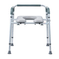 Commode Chair, Bedside Commode with Padded Seat and Arms, 7-Level Adjustable Height, 5.8L Removable Bucket, Easy to Assemble, 350 LBS Capacity, Raised Toilet Seat for Adults Seniors