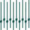 3ft U-Channel Fence Posts 10 Pack Steel Green Heavy Duty