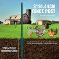 3ft U-Channel Fence Posts 10 Pack Steel Green Heavy Duty