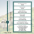 3ft U-Channel Fence Posts 10 Pack Steel Green Heavy Duty