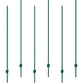 6 Pack 6ft T-Post Heavy Duty Metal Fence Posts Green