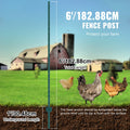 6 Pack 6ft T-Post Heavy Duty Metal Fence Posts Green