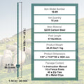 6ft Fence Post U-Channel 10 Pack Heavy Duty Steel Green