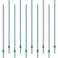 7ft Fence Posts 10 Pack U-Channel Steel Metal Green Garden Yard