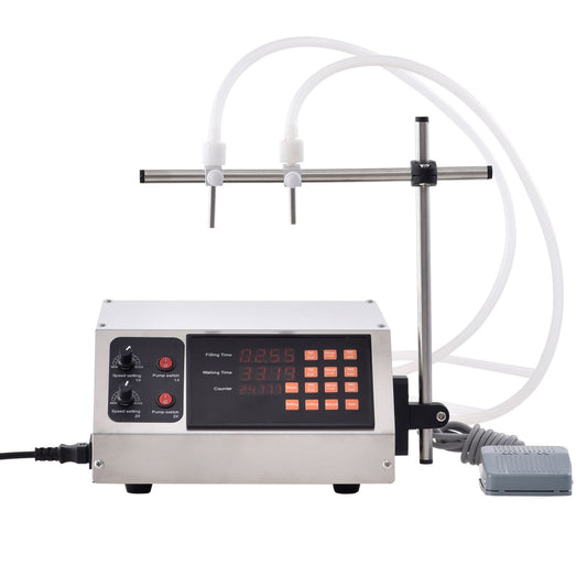 Liquid Filling Machine, 10-4000ml Filling Capacity, Automatic Bottle Filler Machine Bottling Machine Digital Control for Milk, Water, Wine, Beverage, Soy Sauce, Vinegar, Alcohol (Double Nozzle)