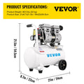Air Compressor 6.6 Gallon 750W 115 PSI Oil Free Portable Pancake