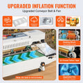 Continuous Bag Band Sealing Machine, 6-12 mm Seal Width, Horizontal Band Sealer Machine with Digital Temperature Control, Bag Sealer for 0.02-0.8 mm Plastic Bags Films with Inflation Function