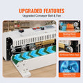 Continuous Bag Band Sealing Machine, 6-12 mm Seal Width, Horizontal Band Sealer Machine with Digital Temperature Control, Carbon Steel Bag Sealer for 0.02-0.8 mm Plastic Bags Films Membrane