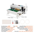 Continuous Bag Band Sealing Machine, 6-12 mm Seal Width, Horizontal Band Sealer Machine with Digital Temperature Control, Carbon Steel Bag Sealer for 0.02-0.8 mm Plastic Bags Films Membrane