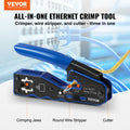 RJ45 Crimp Tool Kit Cat5e Cat6 Cat6a Ethernet Crimper 20pc Connectors