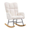 Nursing Rocking Chair 250kg Teddy Fabric Glider Rocker Ivory