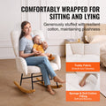 Nursing Rocking Chair 250kg Teddy Fabric Glider Rocker Ivory