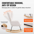 Nursing Rocking Chair 250kg Teddy Fabric Glider Rocker Ivory