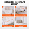 Nursing Rocking Chair 250kg Teddy Fabric Glider Rocker Ivory
