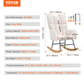 Nursing Rocking Chair 250kg Teddy Fabric Glider Rocker Ivory